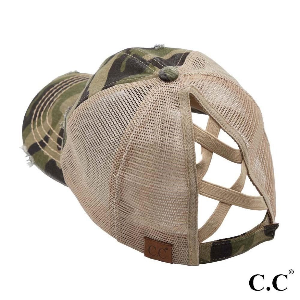 C.C Criss Cross High Ponytail Cap Camouflage Set
